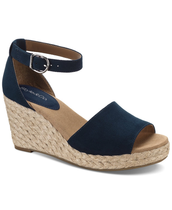 Style & Co Seleeney Wedge Sandals, Created for Macy's - Navy