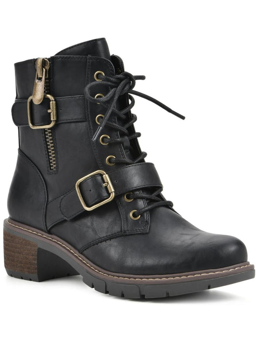 White Mountain Womens Crank Leather Lace-up Booties