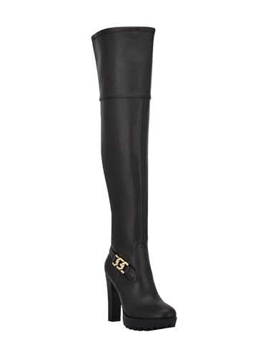 GUESS Womens' Tailia Faux Leather Dressy Thigh-High Boots