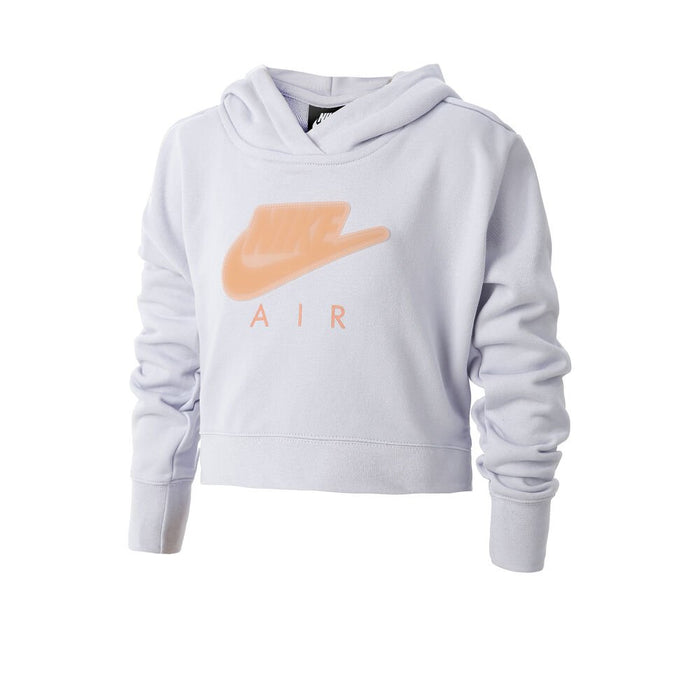 Nike Girls Sportswear Air Crop Hoodie (Little Kids/Big Kids) Purple Chalk/Crimson Bliss XS (6-7 Little Kids)
