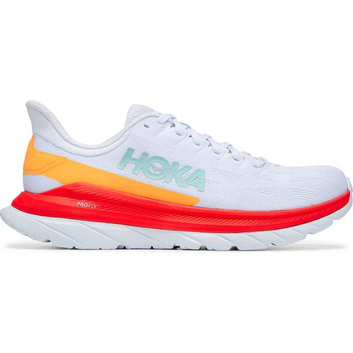 Hoka Men's Mach 4 in White/Fiesta 13