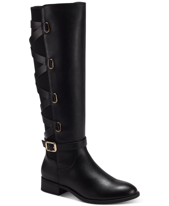 Thalia Sodi Womens Veronika Faux Leather Over-the-Knee Riding Boots