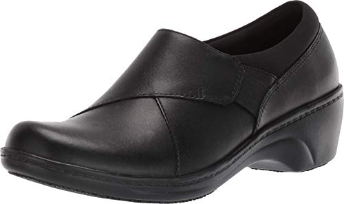 Clarks Women's Grasp High Shoe, Black Leather, 9 W US