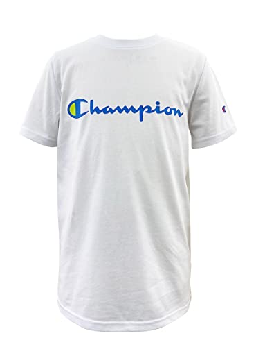 Champion Boys 8-20 Short Sleeve Graphic T-Shirt, White/Blue/Green, Small