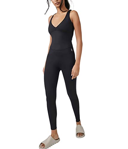 Free People Elevate Jumpsuit Black MD (Women's 8-10)