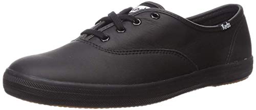 Keds Women's Champion Lace Up Sneaker, Black/Black Leather, 8 Medium