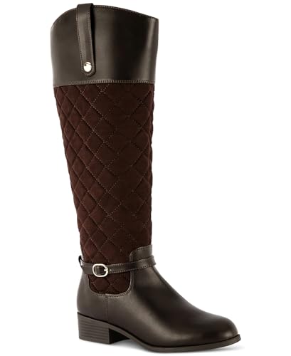 Karen Scott Womens Stancee Quilted Buckled Riding Boots