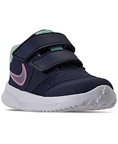 Nike Kids Star Runner 2 Running Shoes Sneakers, Navy/Pink/Teal, 5 M Toddler