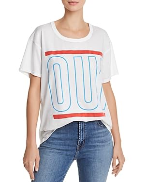 Chaser Oui Vintage Jersey Hi-Lo Tee White LG