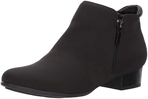 Trotters Women's Major Ankle Bootie, Black Smooth Leather, 12 Narrow