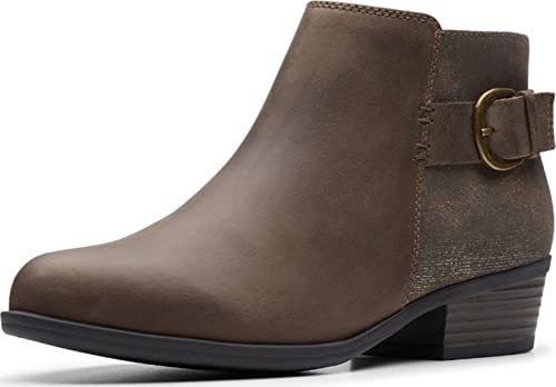 Clarks Womens Addiy Kara Stacked Heel Ankle Booties