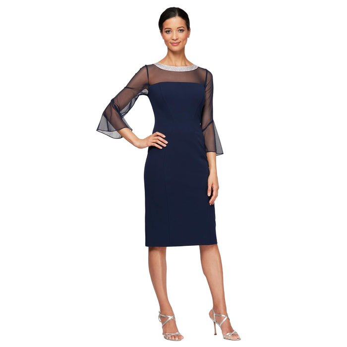 Alex Evenings Womens Shift Dress Beaded Illusion 12