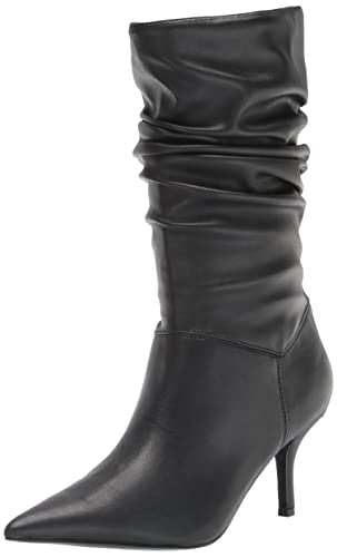 Marc Fisher Women's Manya Fashion Boot, Black Leather, 7.5