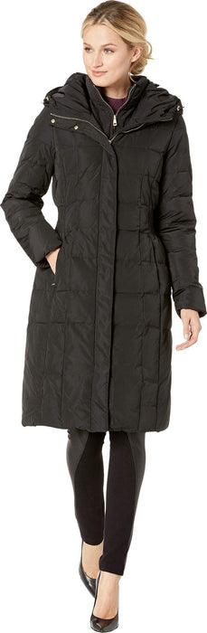 Cole Haan Womens Quilted Down Coat Black LG