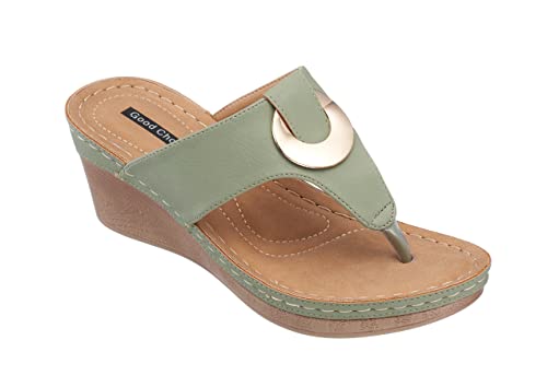 GC Shoes Womens Memory Foam Wedge Sandals