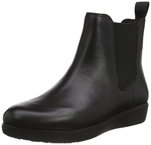 FitFlop Sumi Leather Chelsea Boots All Black 10 M (B)