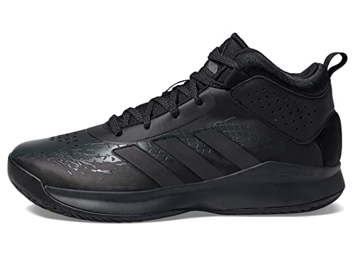 adidas Cross Em Up 5 Basketball Shoe, Black/Black/Carbon, 6.5 Wide Big Kid