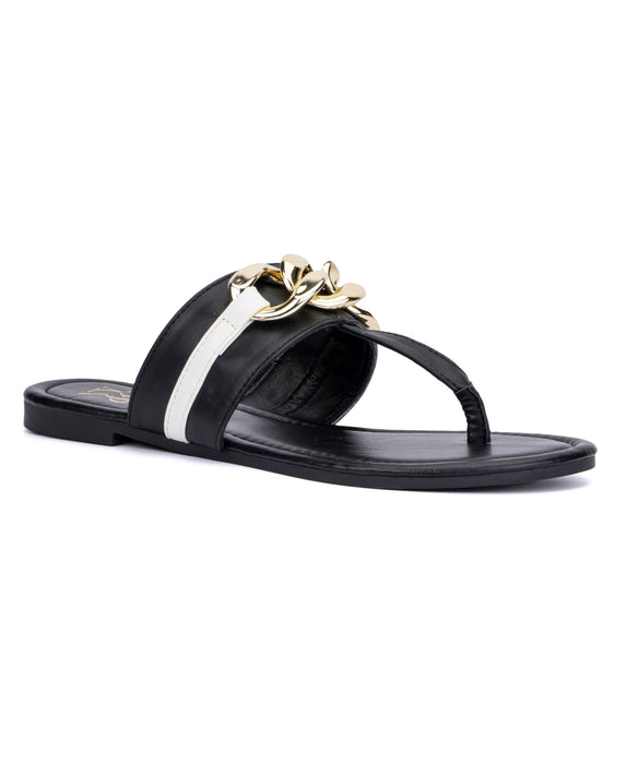 New York & Company Cassandra Women's Thong Sandals, Black, 6.5