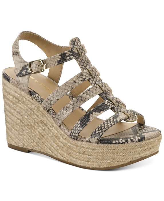 Sun + Stone Women's Wesleyy Wedge Sandals, Snake, 7.5