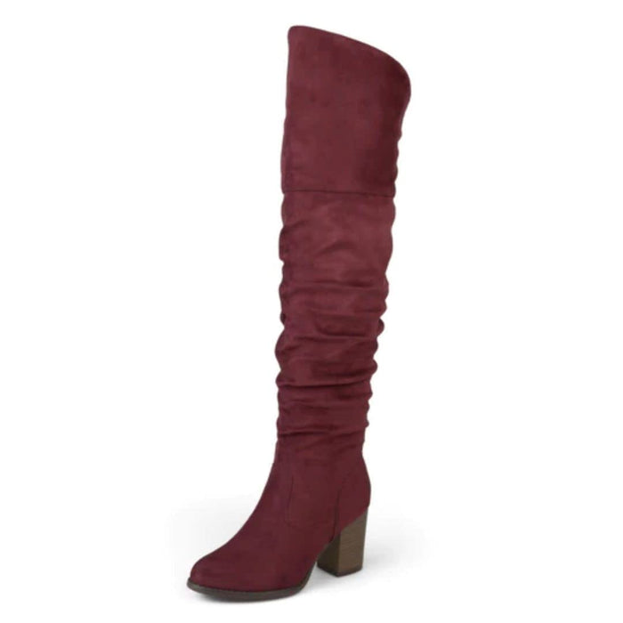 Journee Kaison Womens' Stacked Over the Knee Boots