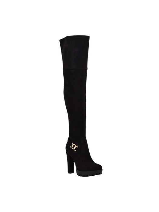 GUESS Womens' Tailia Faux Leather Dressy Thigh-High Boots