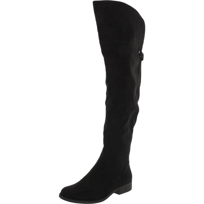 Sun + Stone Womens Allicce Microsuede Over-The-Knee Boots Black 6.5 Medium (B,M)