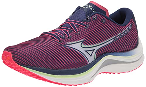 Mizuno Women's Wave Rebellion Running Shoe, Diva Pink-Indigo White, 7.5