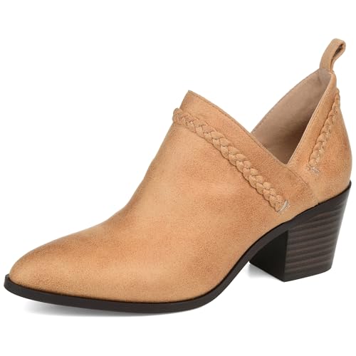 Journee Womens Sophie Pull On Stacked Heel Booties