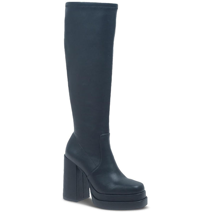 Wild Pair Women's Olyvia Knee High Boots, Black Smooth, 8.5