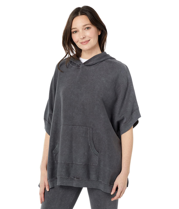 Barefoot Dreams Sunbleached Poncho Faded Black One Size