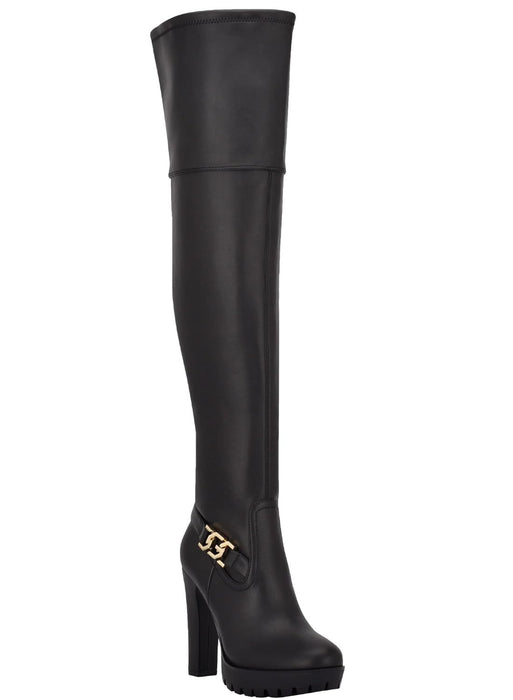 GUESS Womens' Tailia Faux Leather Dressy Thigh-High Boots