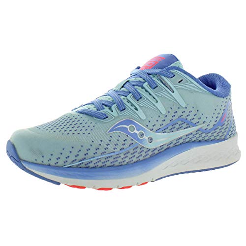 Saucony Kids' Ride ISO 2 Running Shoe, Blue/Coral, 7