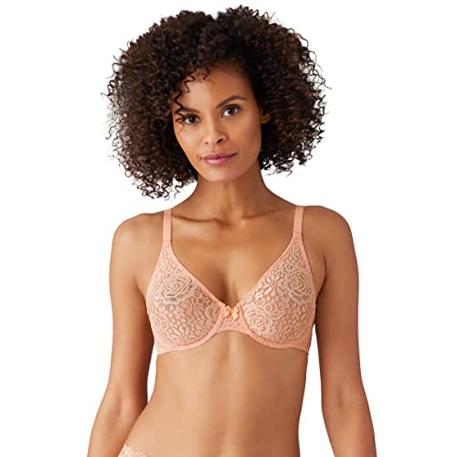 Wacoal Women's Halo Lace Underwire Bra, Almost Apricot, 34C