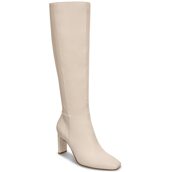 Alfani Womens Tristanne Faux Leather Tall Knee-High Boots Ivory 8.5 Medium (B,M)