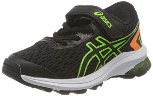 ASICS Kid's GT-1000 9 Pre-School Running Shoes, Black/Green Gecko, 3 Little Kid