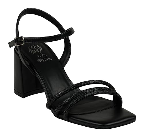 GC SHOES Womens' Tyra Slingback Block Heeled Dress Sandals