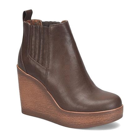 b.o.c. Women's Athalia Wedge Heel Booties, Dark Brown, 8.5