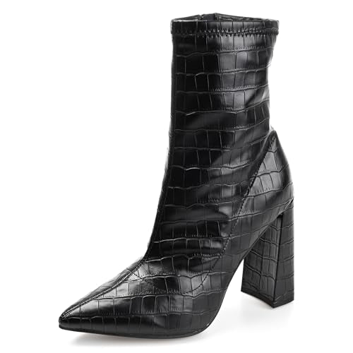 Journee Collection Women's Veralee Heeled Boots, Croco, 8.5