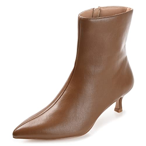 Journee Womens' Arely Tru Comfort Pointed Toe Kitten Heel Ankle Booties