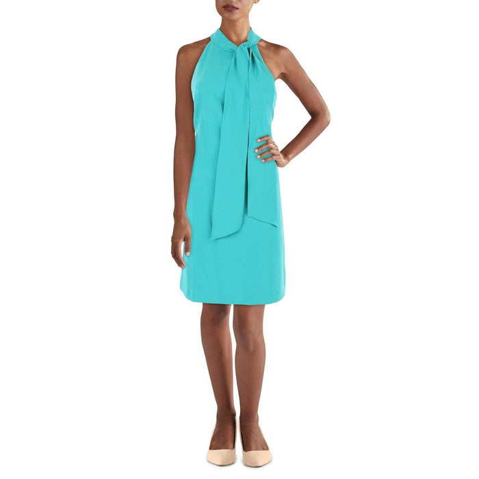 Vince Camuto Womens Tie Neck Short Halter Dress Green 12