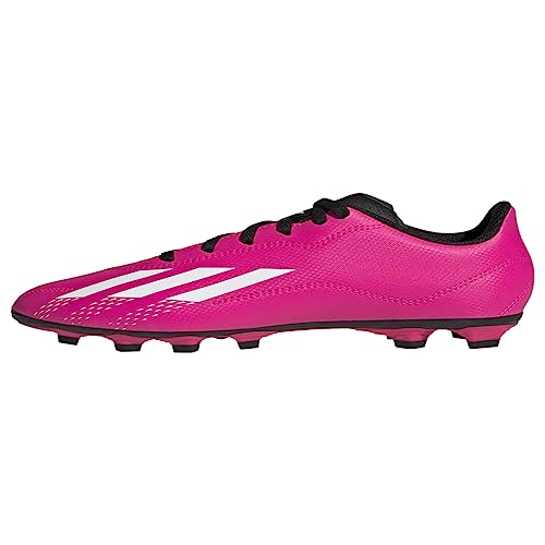 adidas X SPEEDPORTAL.4 Flexible Ground Soccer Shoe, Team Shock Pink/White/Black, 4 Big Kid