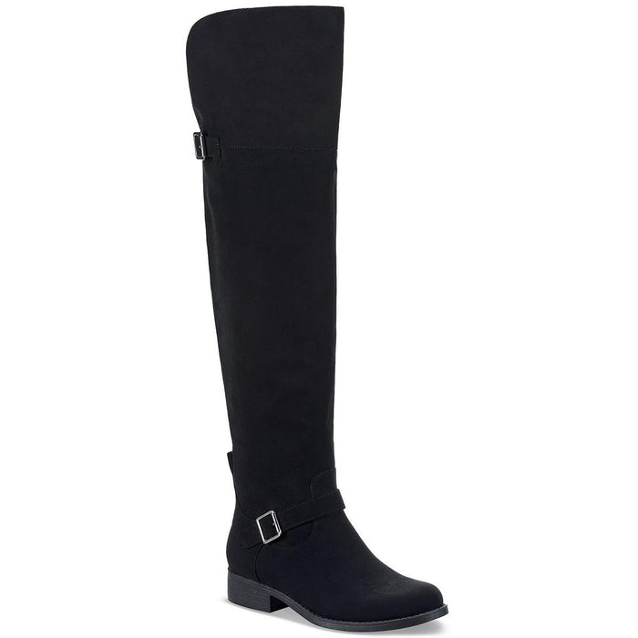 Sun + Stone Women's Anyaa Over-the-Knee Boots, Created for Macy's - Black Micro