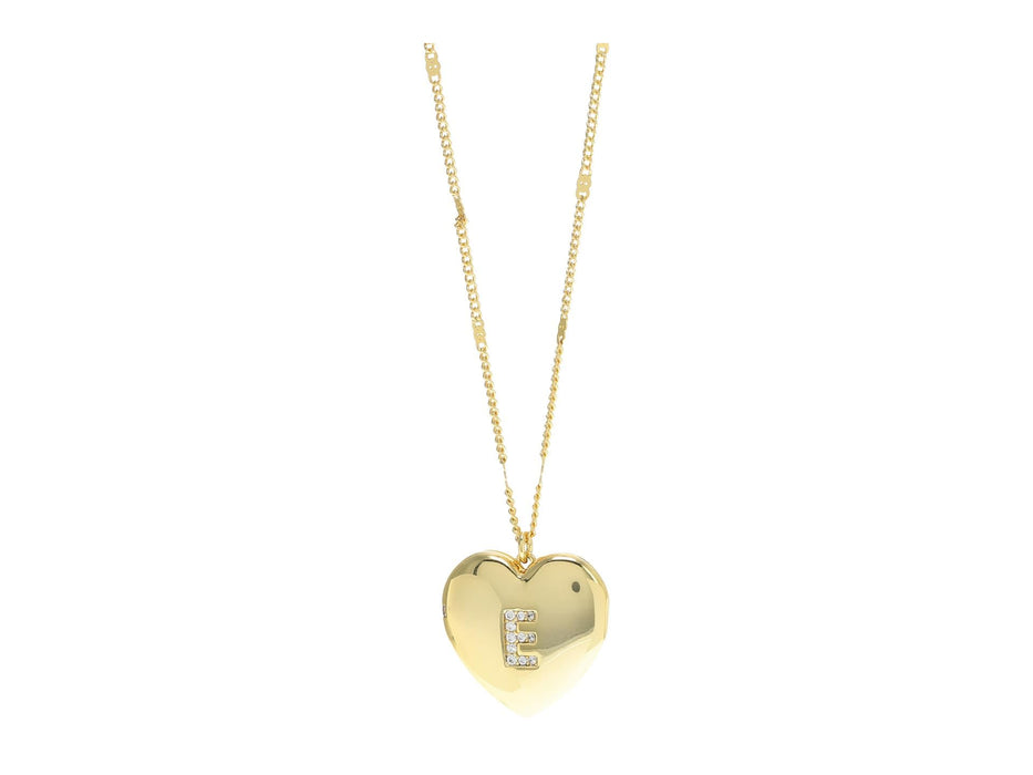 Kate Spade New York E Heart Locket Clear/Gold One Size