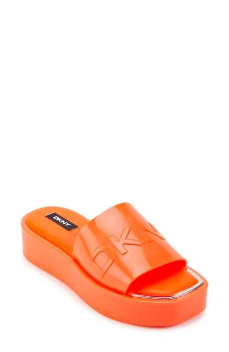 DKNY Women's Laren Platform Slide Sandals, Orange, 7