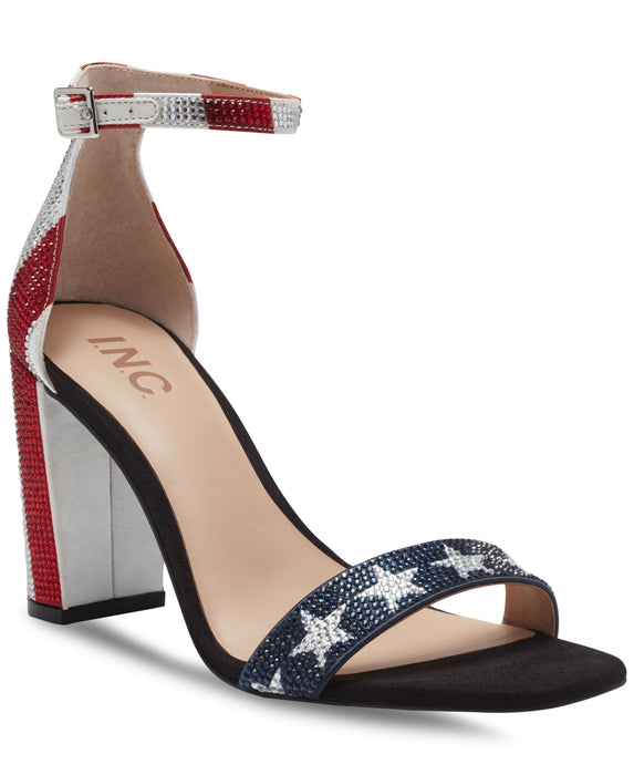 INC Women's Lexini Two-Piece Sandals, American Flag, 7.5