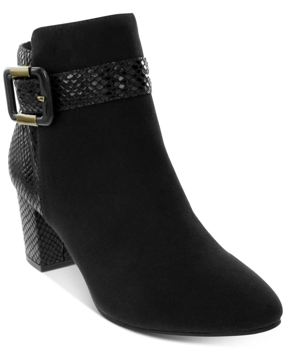 Karen Scott Womens Ivvy Zip up Almond Toe Ankle Boots Black 8.5 Medium (B,M)