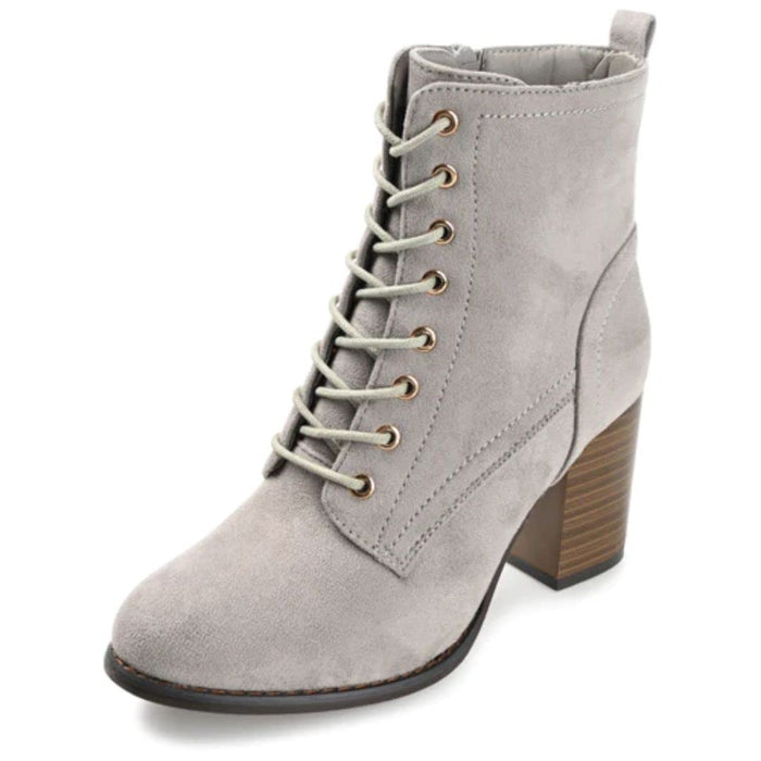 Journee Collection Women's Baylor Lace Up Stacked Heel Booties