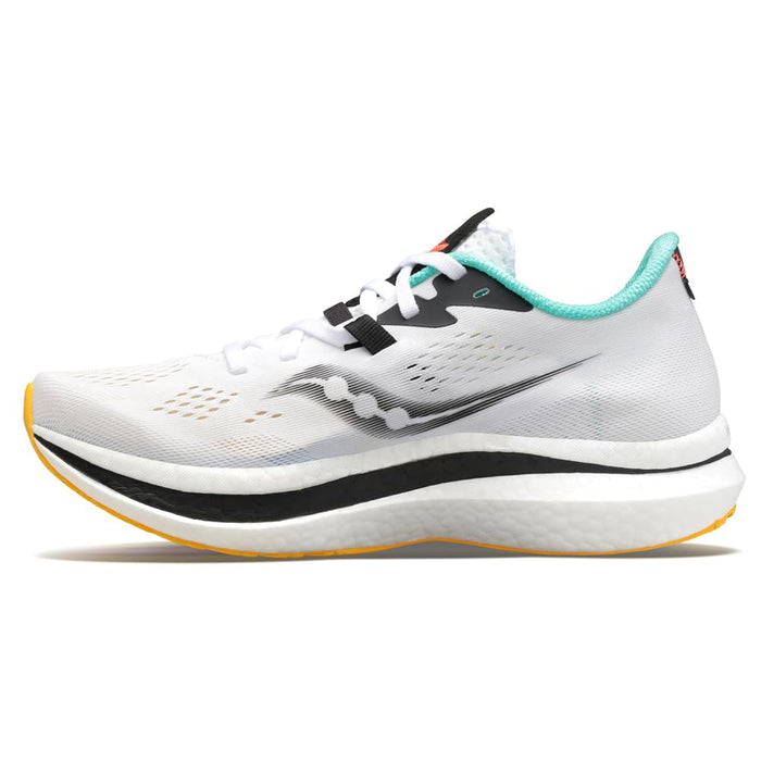 Saucony Women's Endorphin Pro 2 Sneaker, White/Black/Vizi, 8