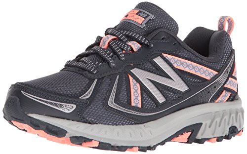 New Balance Women's 410 V5 Trail Running Shoe, Thunder/Gunmetal/Fiji, 8.5 M US