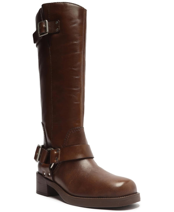 Arezzo Womens Clara Knee-high Tall Motorcycle Boots